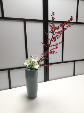 Ikebana jarron turquesa